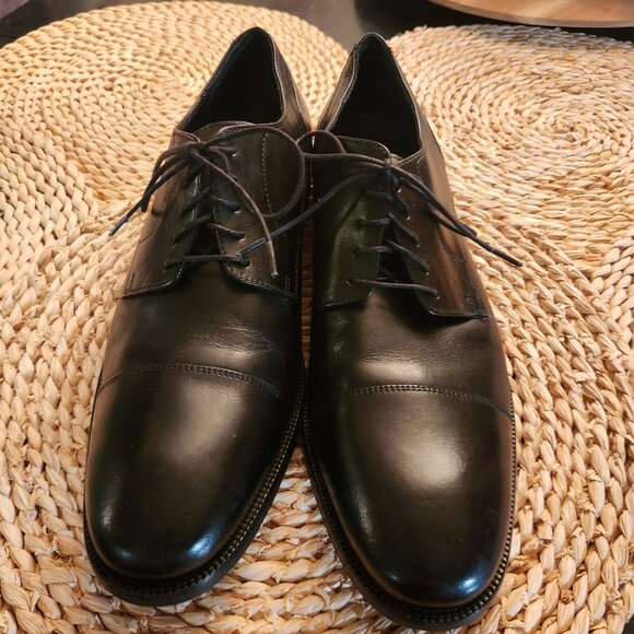 Men\'s Cole Haan Black Leather Oxford Dress Shoes with Cap Toe Design Size 13 main image 5